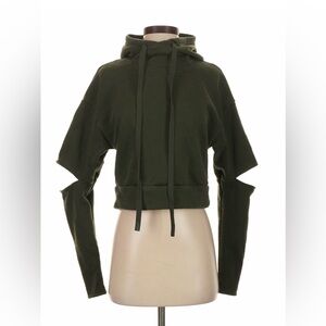 All Women's Olive Green Cropped Hoodie